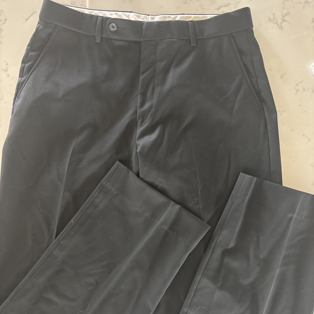 VTG Neiman Marcus Super 120‎ 100% Wool Pants Trousers Black Classic Men 34x32